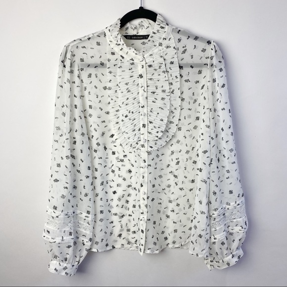 Zara Tops - Zara sheer long sleeve blouse